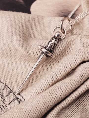 Sterling Silver Baby Dagger Necklace