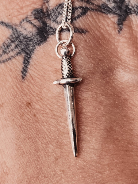 Sterling Silver Baby Dagger Necklace