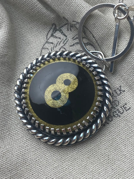 Gold Round 8 Ball Pool Ball Necklace
