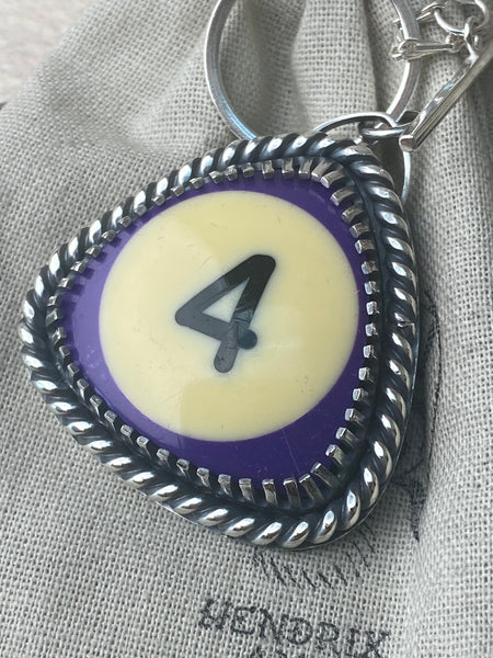 Purple 4 Ball Triangle Pool Ball Necklace